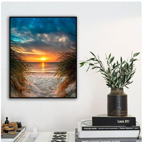 Sunset Seascape Living Room Decorative Painting Full Drill - Image 5