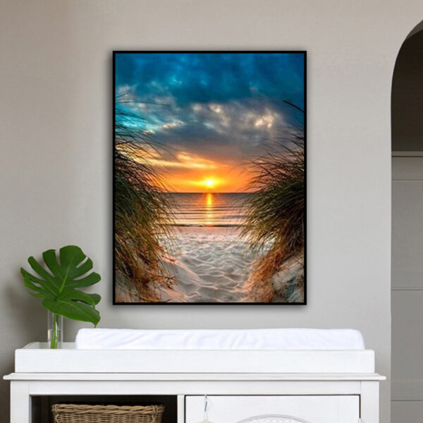 Sunset Seascape Living Room Decorative Painting Full Drill - Image 4