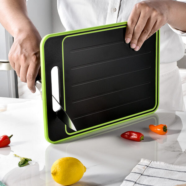 Double-side Cutting Board With Defrosting Function Chopping Board Kitchen Grinding Cutting Board With Knife Sharpener - Image 4